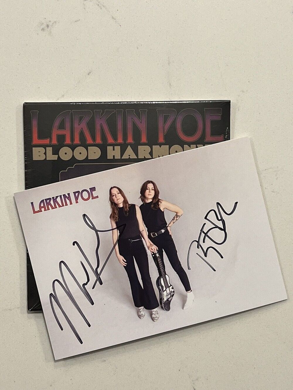 LARKIN POE SIGNED by Rebecca, Megan | BLOOD HARMONY | CD| AUTOGRAPHED Sealed